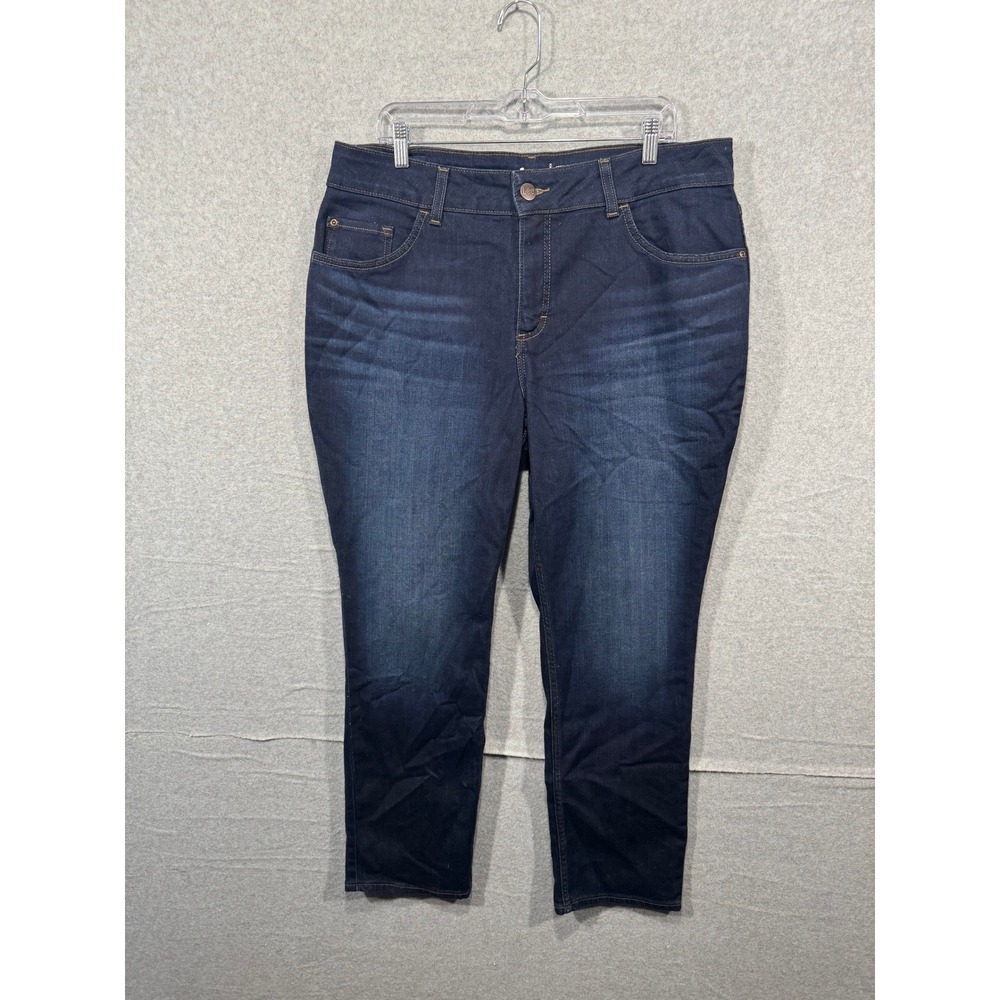 Lee Regular Fit Jeans Straight Leg Mid Rise‎ Dark Wash Denim Womens Size 18W Med